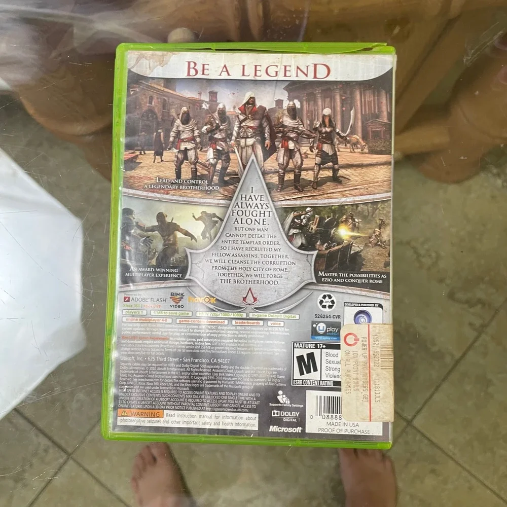 Assassins Creed Brotherhood‎ Xbox 360 Video Game Ubisoft Action Adventure